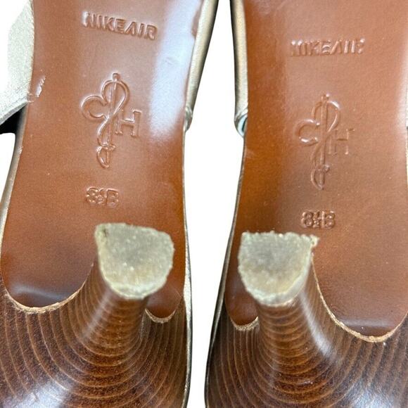 Cole Haan Womens Leather Bronze Metallic Slingback Peep Toe High Heels Shoes 8.5 - Picture 14 of 16